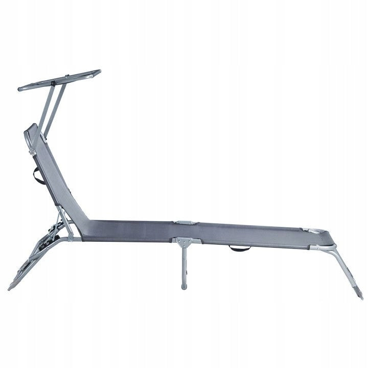 Sun Lounger Garden Chair with Canopy Adjustable Grey MultiGarden Packaging status original