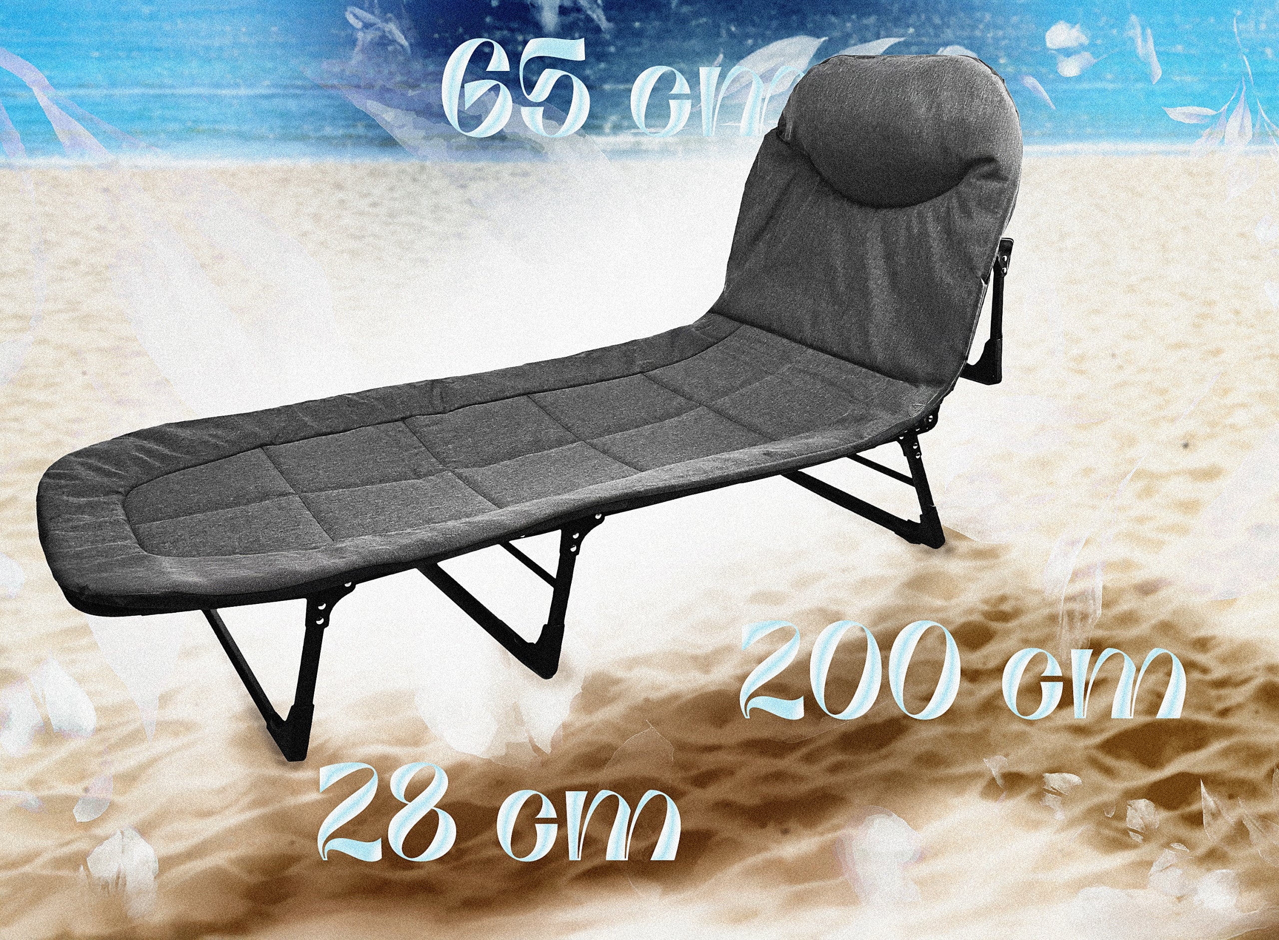 Sun Lounger Garden Travel Bed Mattress Lightweight Portable Field Manufacturer code Leżak ogorodwy Premium L66C2
