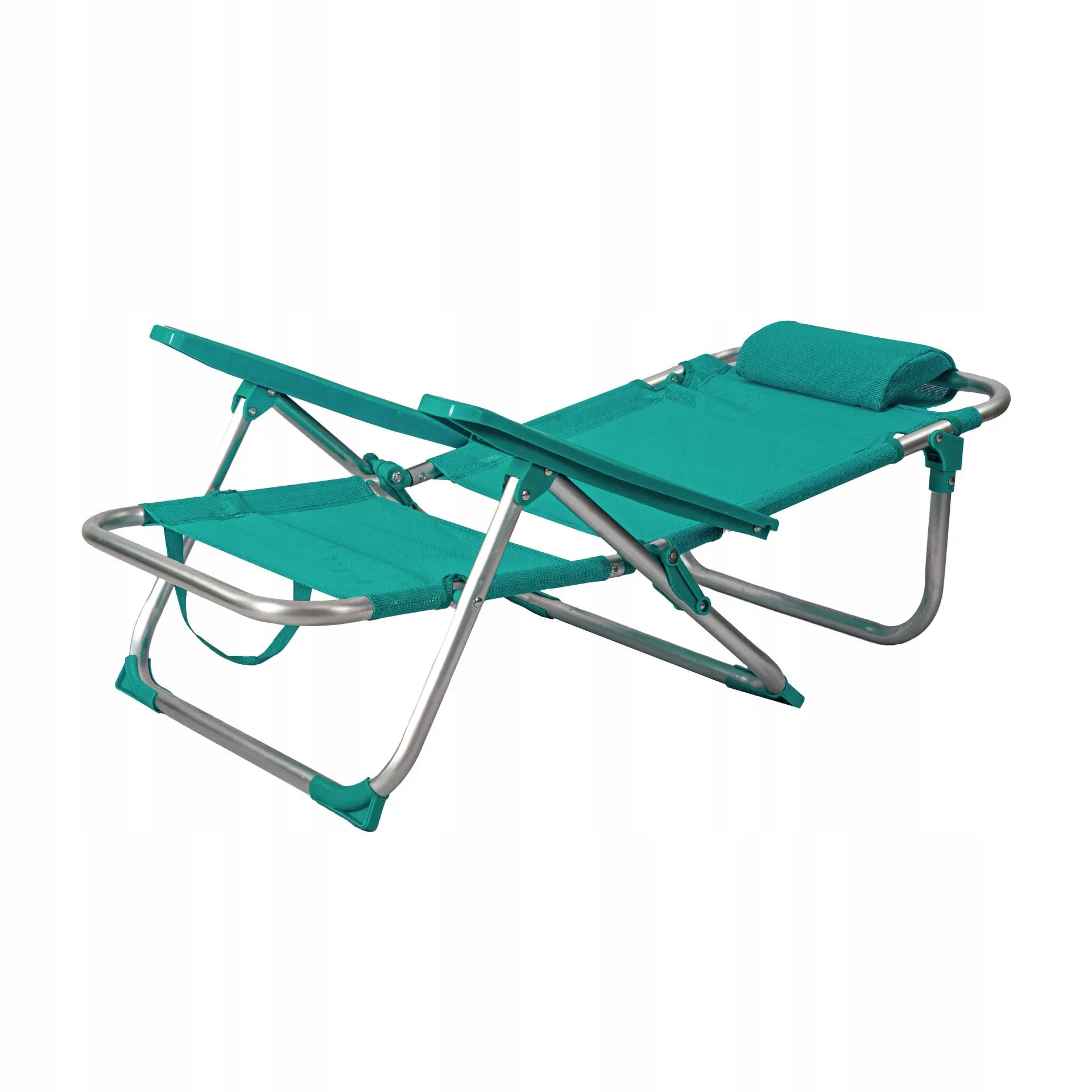 Sun Lounger / Hiking Chair 2in1 Turquoise Pocket Headrest Captain Mike Brand no brand