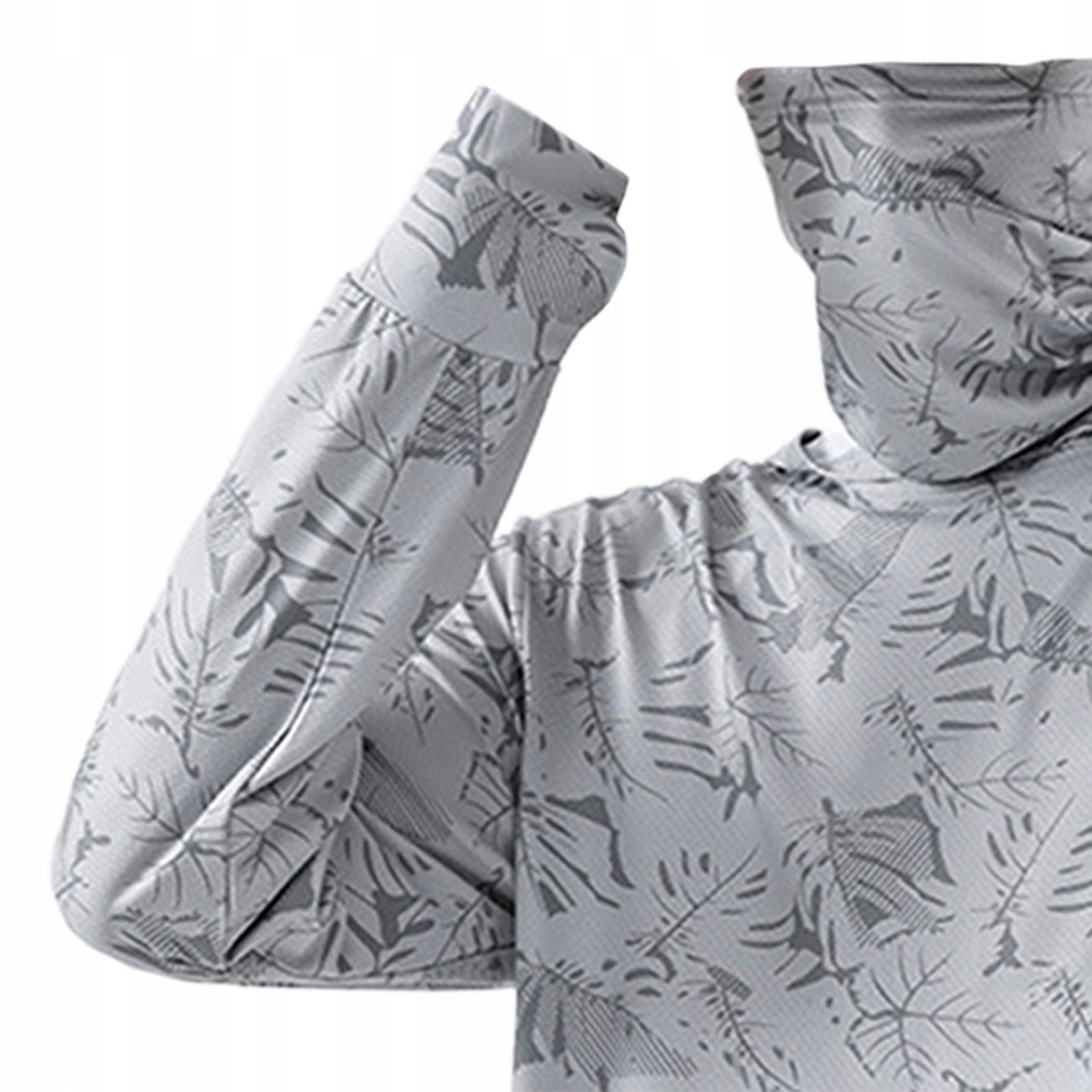 Sun Protection Jacket Men's Hoodie Long Sleeve Lightweight L Light Gray Size L