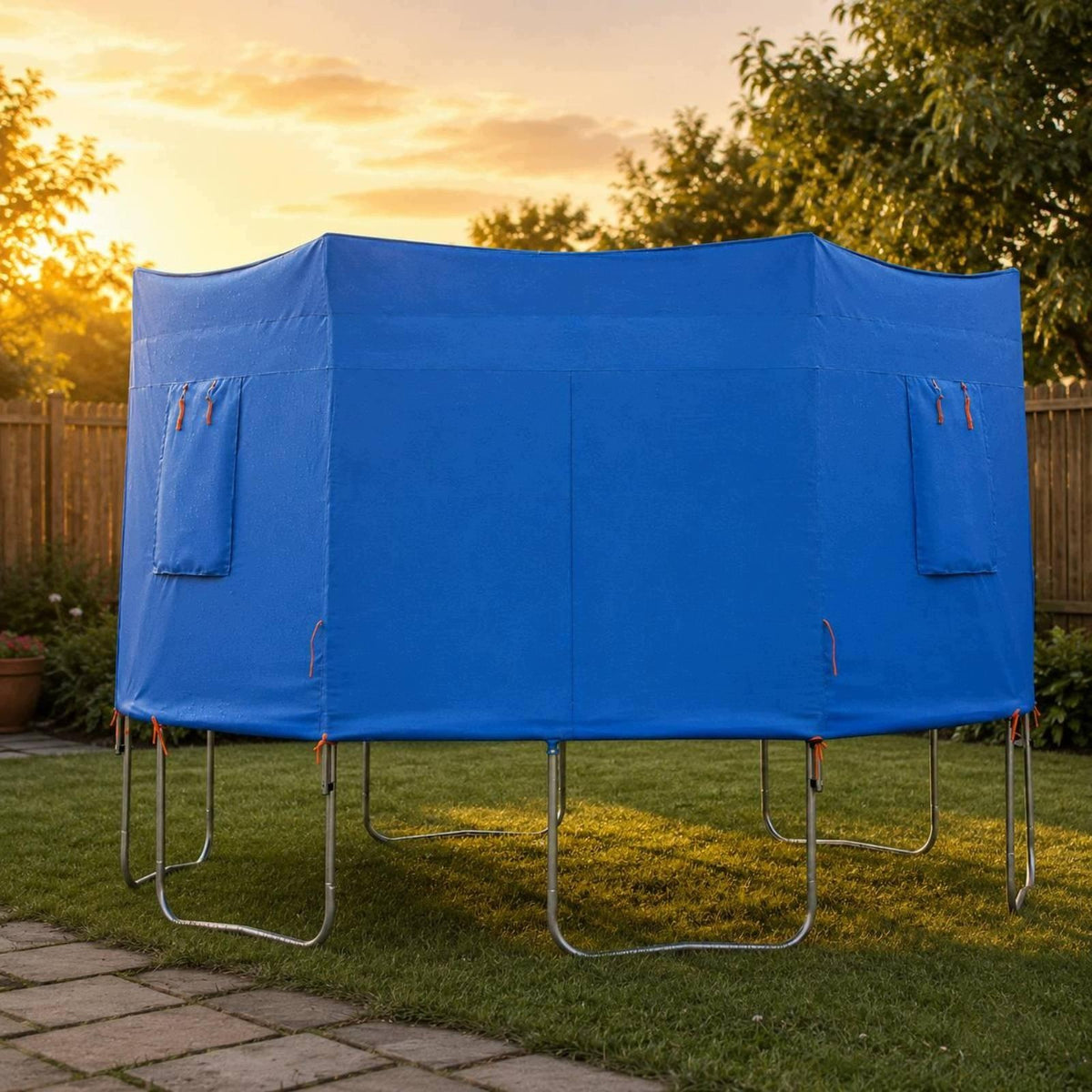 Sun Protection Tent Canopy Zippered Shelter Trampoline Cover Blue 15ft-6 Packaging status original