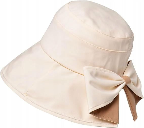 Sun hat for women, foldable, with bow