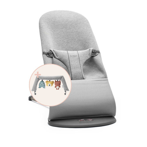 Sun lounger BabyBjörn BLISS 3D JERSEY LIGHT GREY PLUS TOY