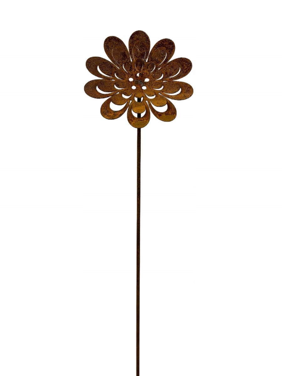 Sunflower flower 3D 75 cm | metal decoration on the rod | natural rust Product weight with unit packaging 0.13 kg