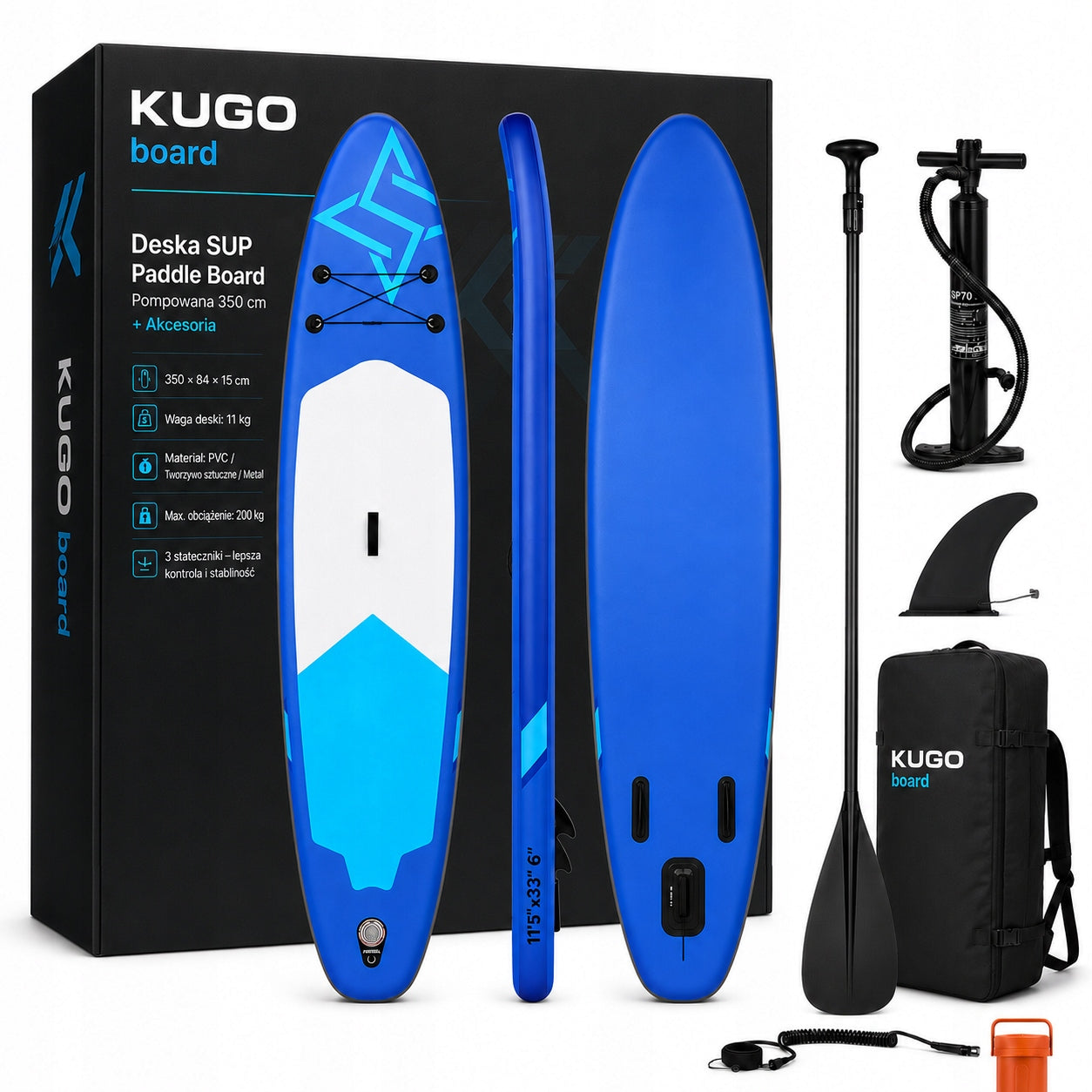 Sup Paddle Board for Swimming Pumped Stand Up + Accessories 350 cm