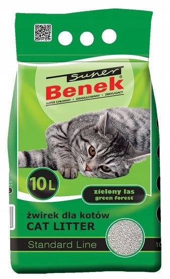 Super Benek 10L Green Forest - BENTONITE CAT LITTER