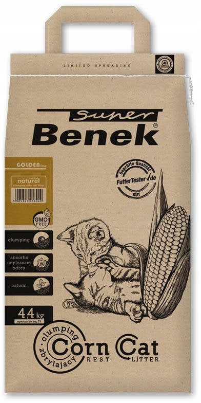 Super Benek Corn Cat Golden Unscented Corn Litter 2x7L Brand Super Benek