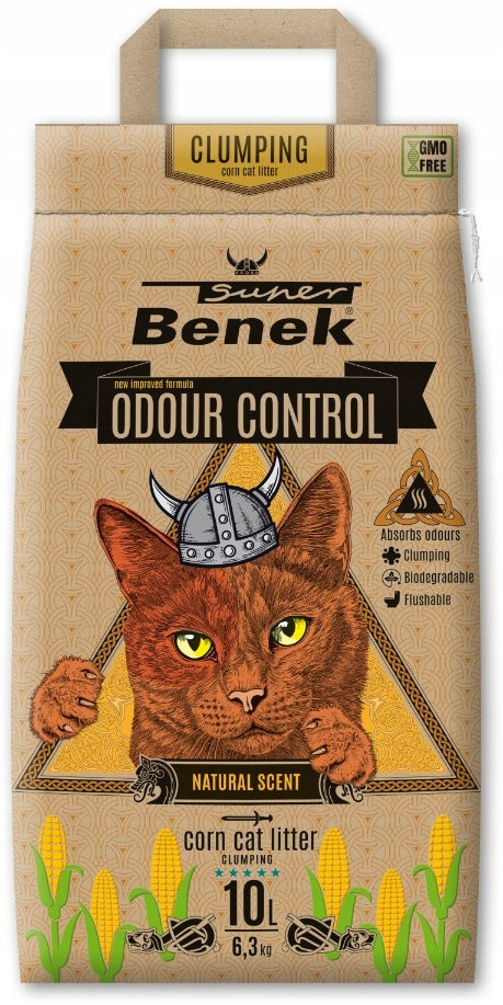 Super Benek Corn Cat Odour Control Natural Corn Litter 10L
