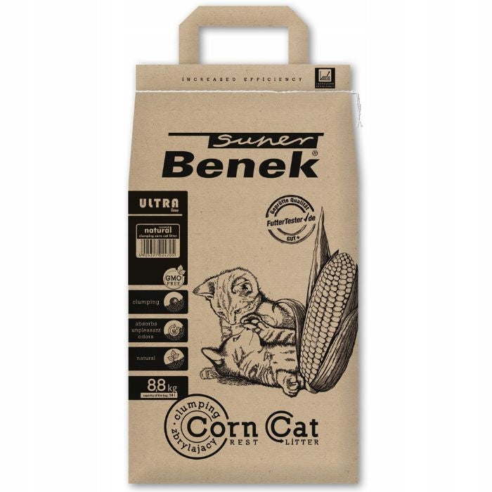 Super Benek Corn Cat Ultra 14L Fine Grain Cat Litter Corn Compact Brand Super Benek