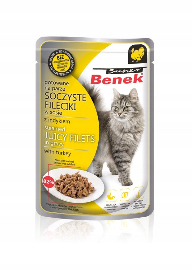 Super Benek Wet Cat Food Fillets in Turkey Sauce 85 g