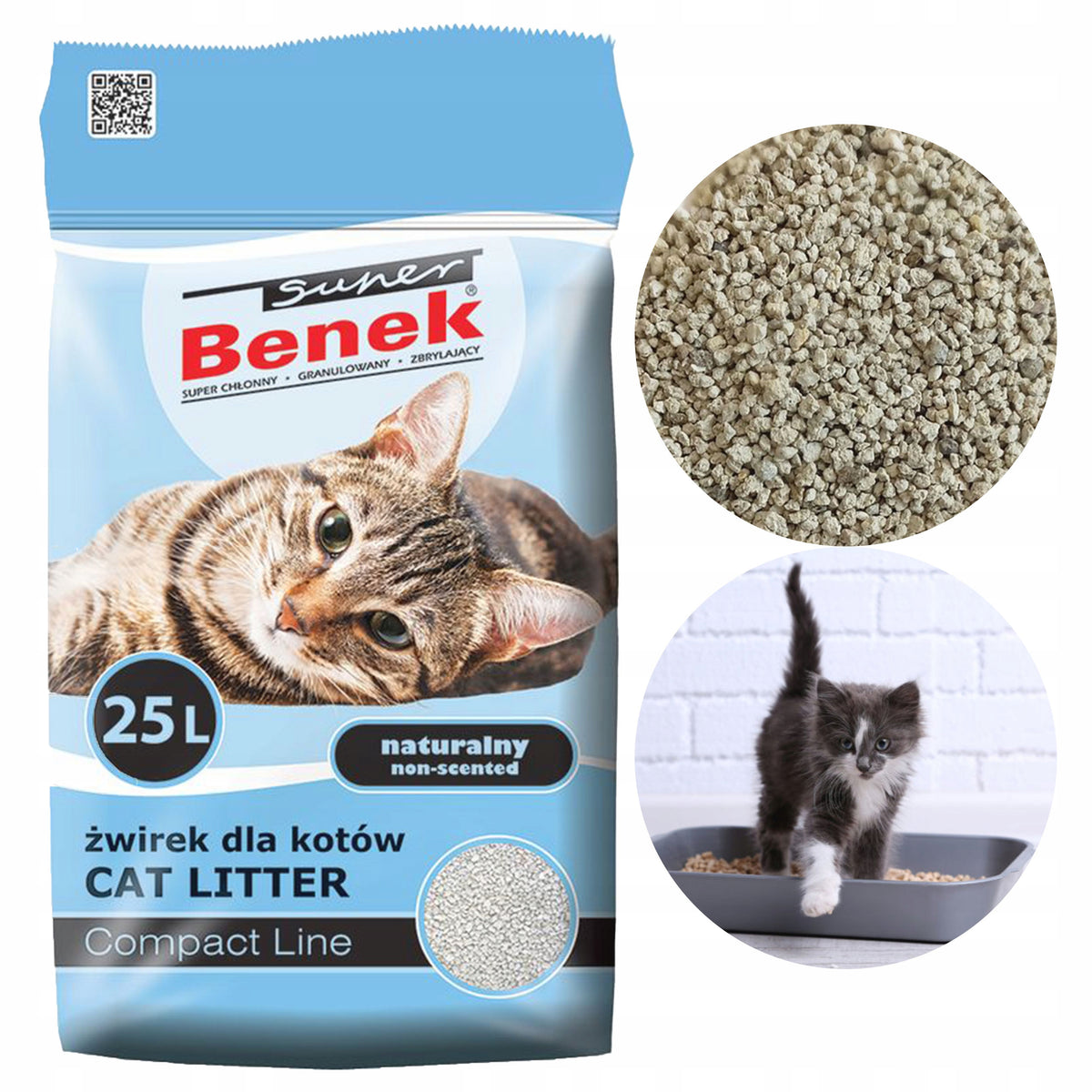 Super Benek bentonite litter for cat Compact 25L