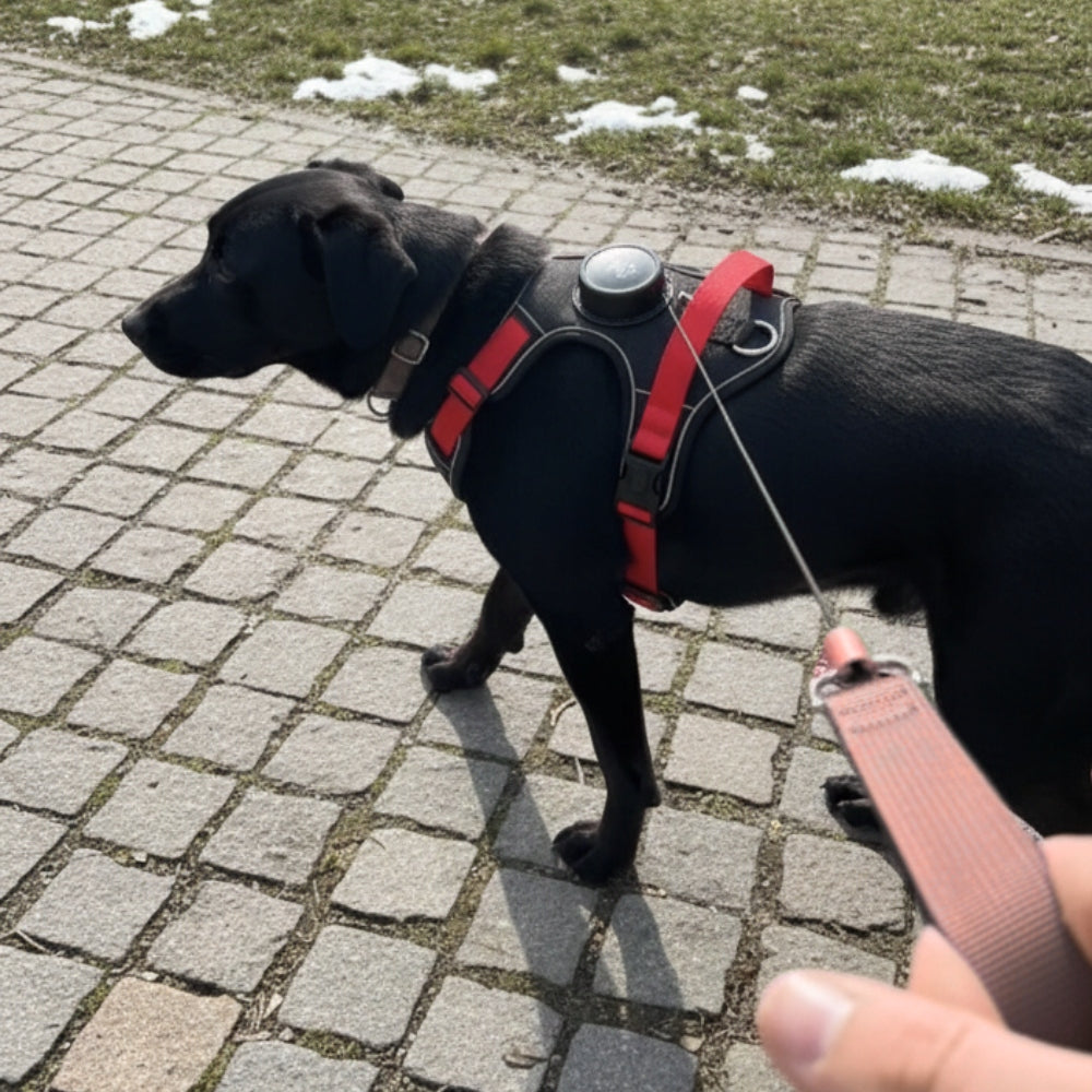 Super DOG HARNESS with built-in leash GUARD automatic 1,5M - red M Manufacturer code 0398041