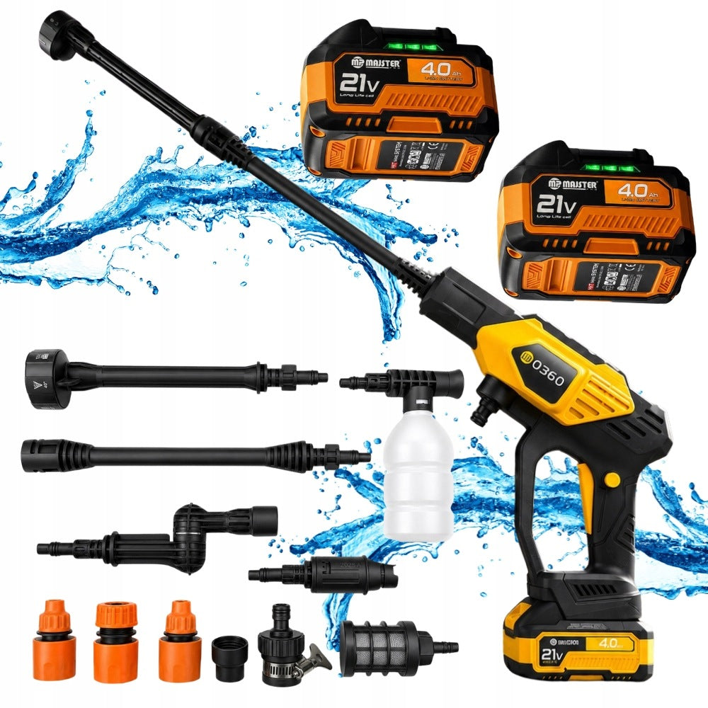 Super PRESSURE WASHER Cordless Electric POWERFUL 60 bar + 2 BATTERIES