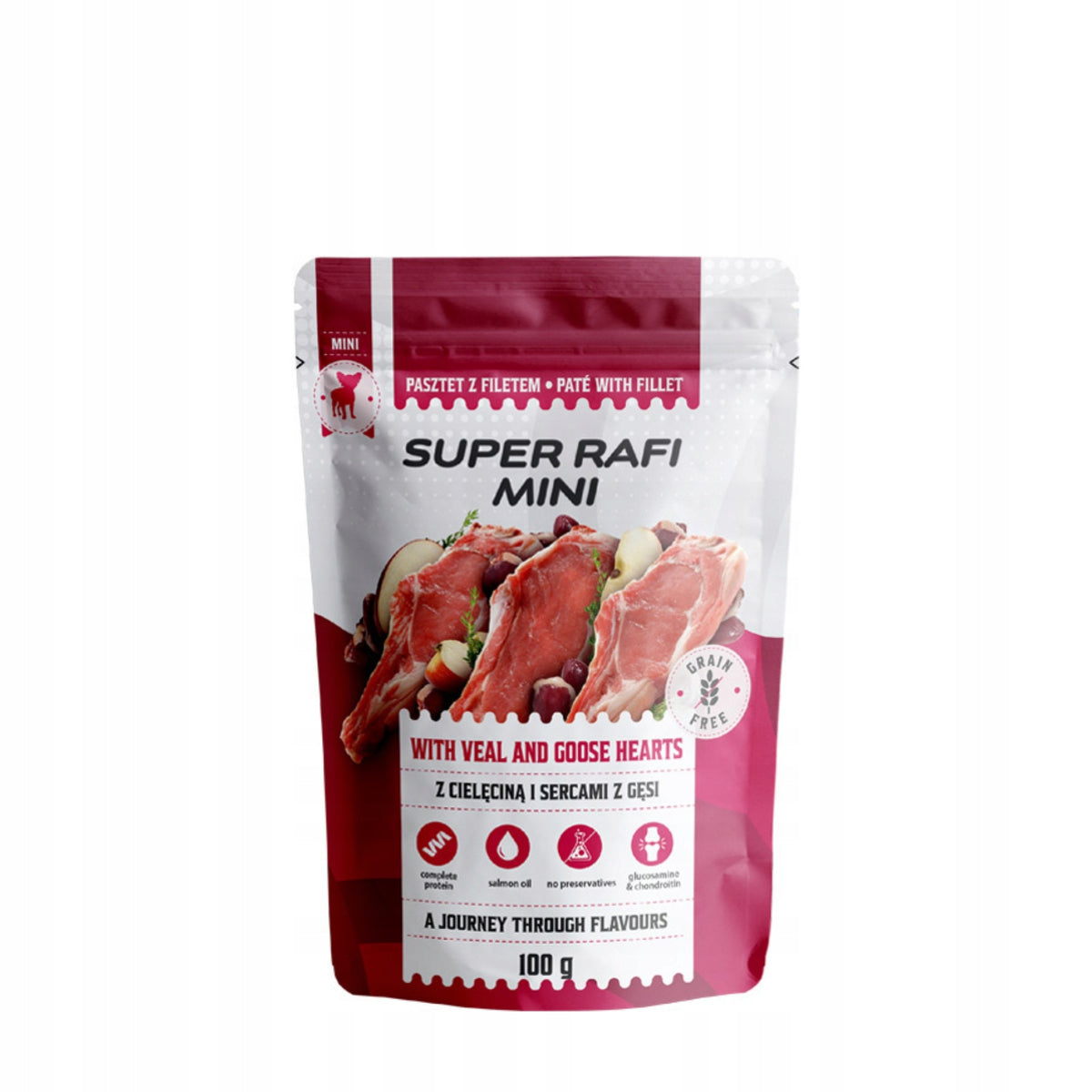 Super Rafi MINI with veal and goose hearts 100g