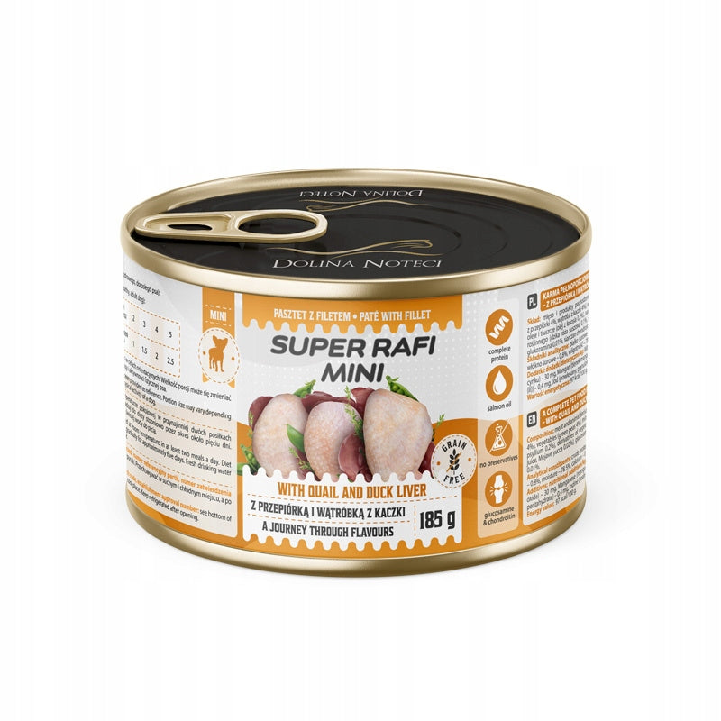 Super Rafi Mini Dog Food Small Breed Quail Duck Liver 185 g