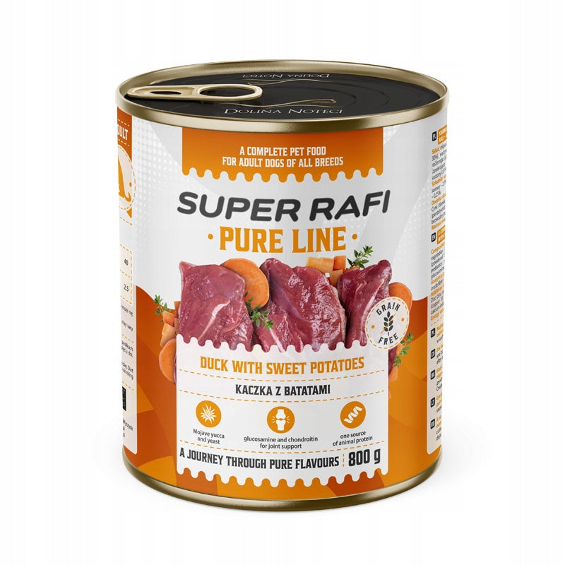 Super Rafi Pure Line Wet Dog Food - Duck with Sweets 800 g