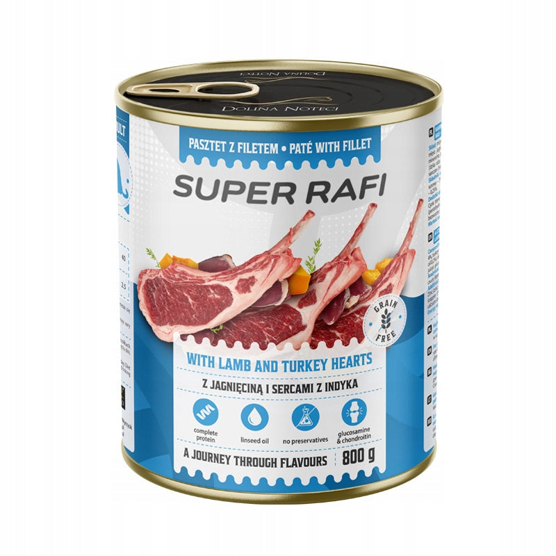Super Rafi Wet Dog Food Lamb 800g