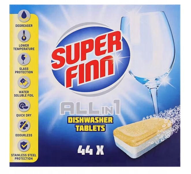 Superfinn All-in-1 Lemon 44sz Dishwasher Tablets Brand Super Finn