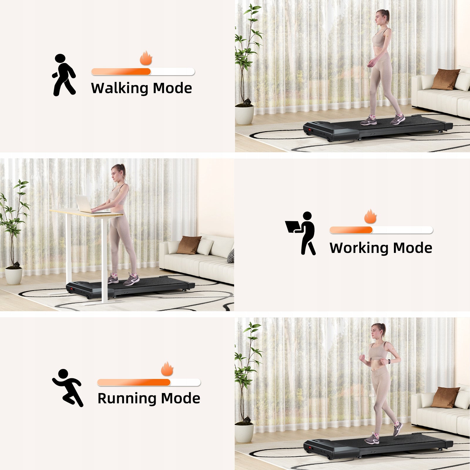 Superun 2.5HP,136KG Capacity MAX 110CM Under Desk Treadmill Walking Pad Brand no brand