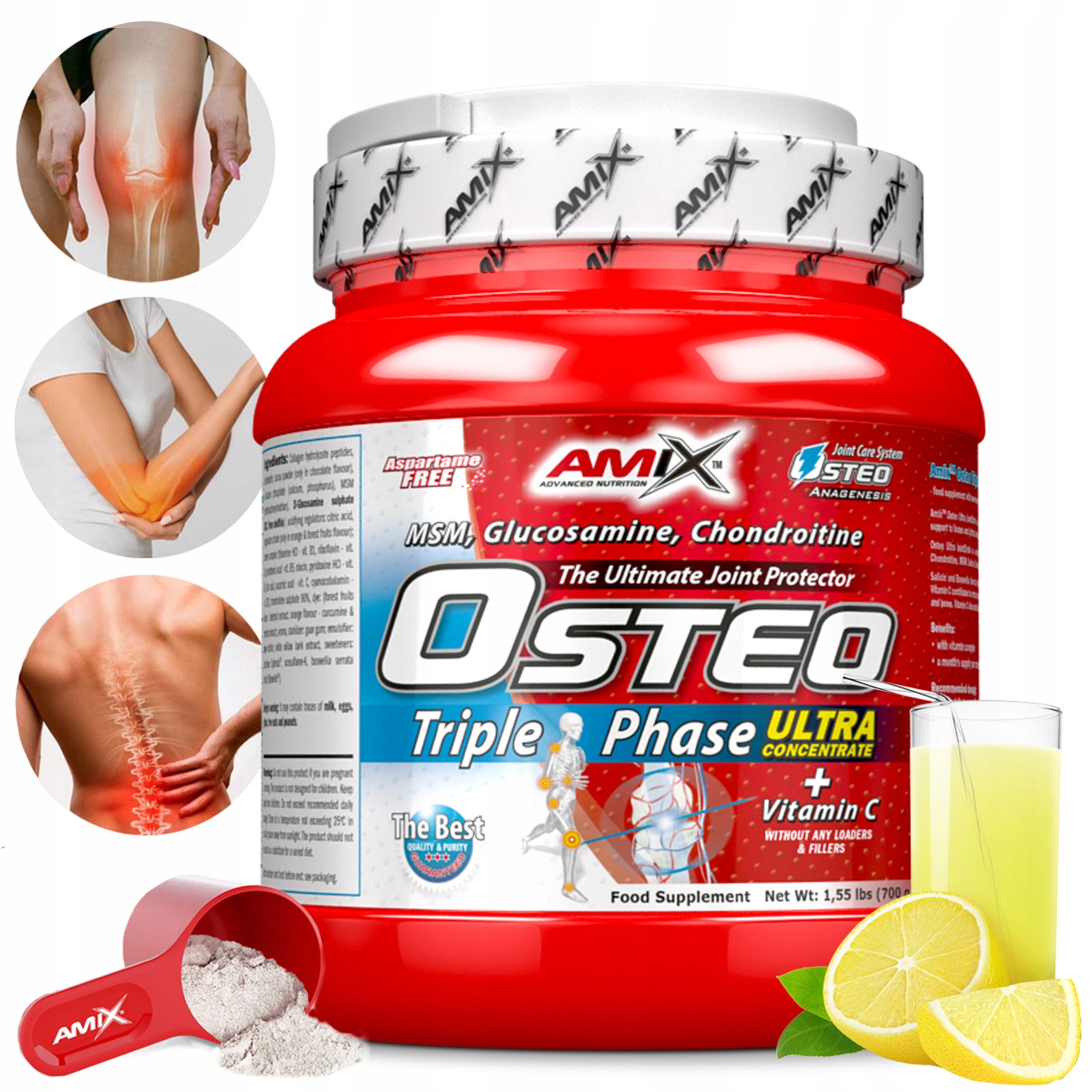 Supplement for joints MSM glucosamine chondroitin vitamin C powder 700 g