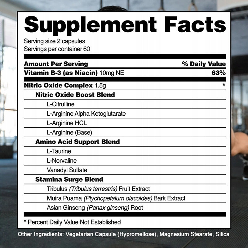 Supplement strengthening nitric oxide for blood circulation, energy... Packaging status original