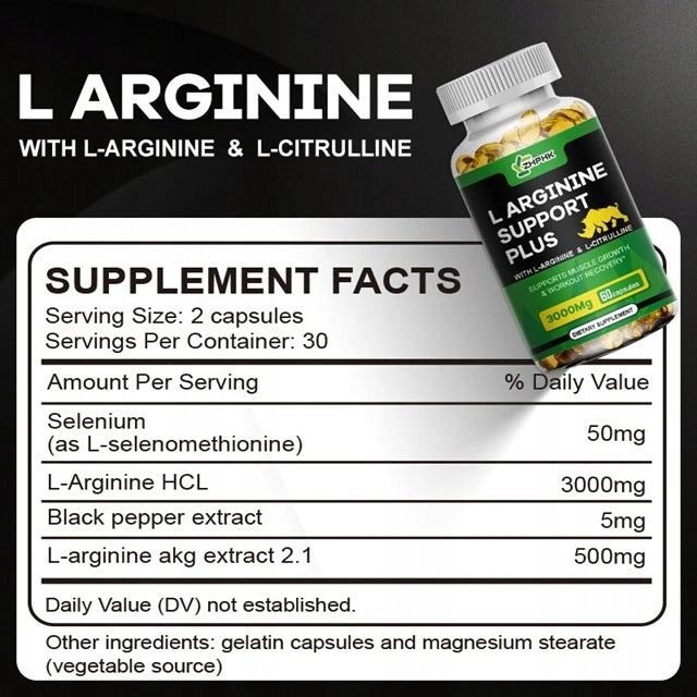 Supplement supporting nitric oxide - L-arginine 3000 mg - 60 capsules - Ws Packaging status original