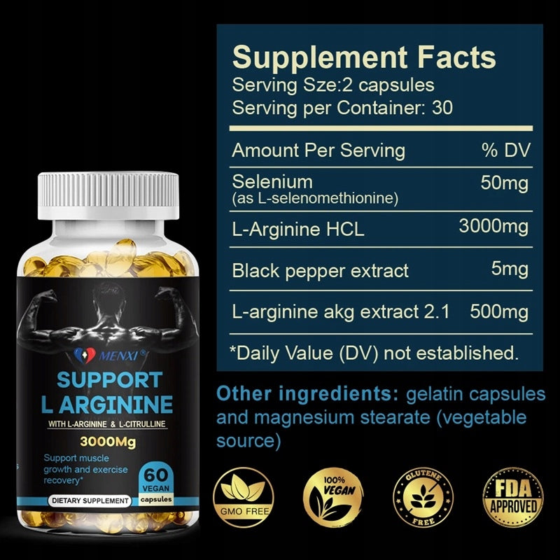 Supplement supporting nitric oxide, improving circulation and blood flow Expiration date at least 1 year from the date of purchase