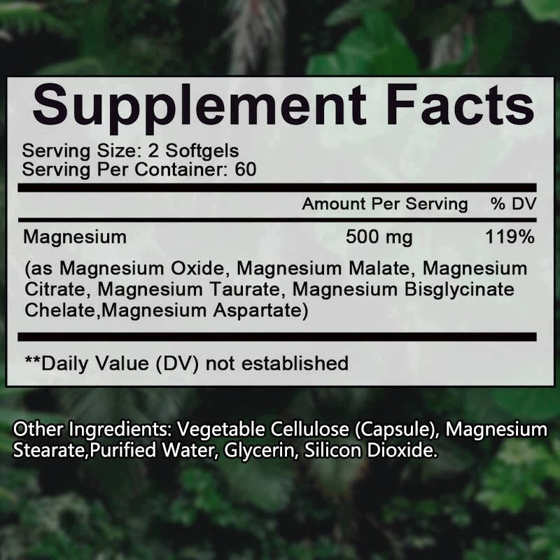 Supplement with magnesium complex – taurate, citrate, malate, oxide... Expiration date at least 1 year from the date of purchase