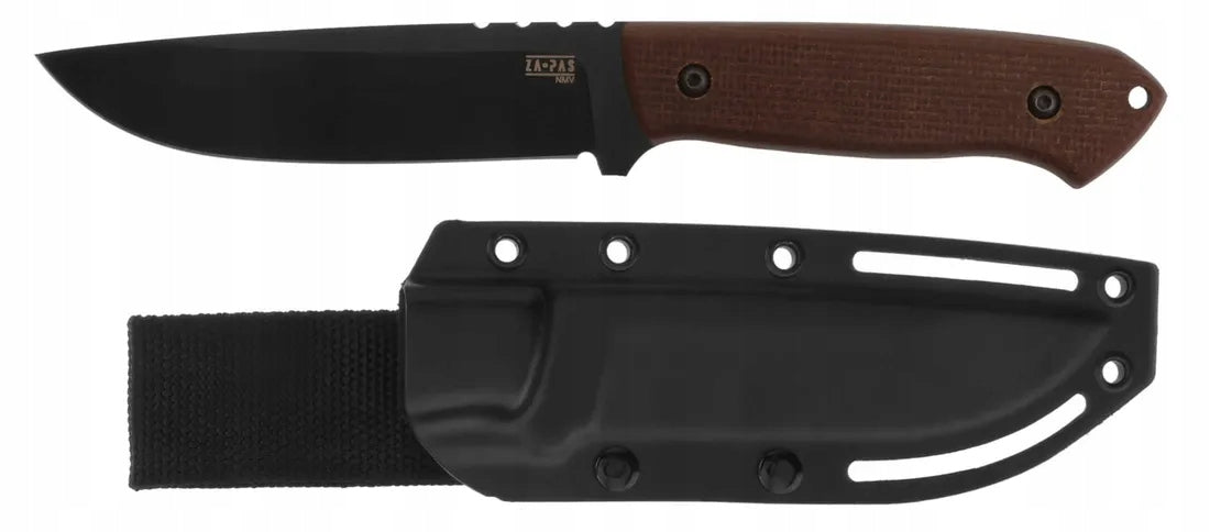 Survival knife with holster Za-Pas Ultra Outdoor Brown Micarta Cerakote NVM
