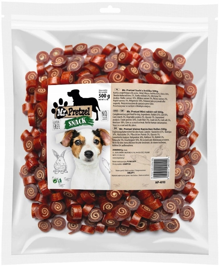 Sushi Treats for Dogs with Rabbit Mr. Pretzel 500 g