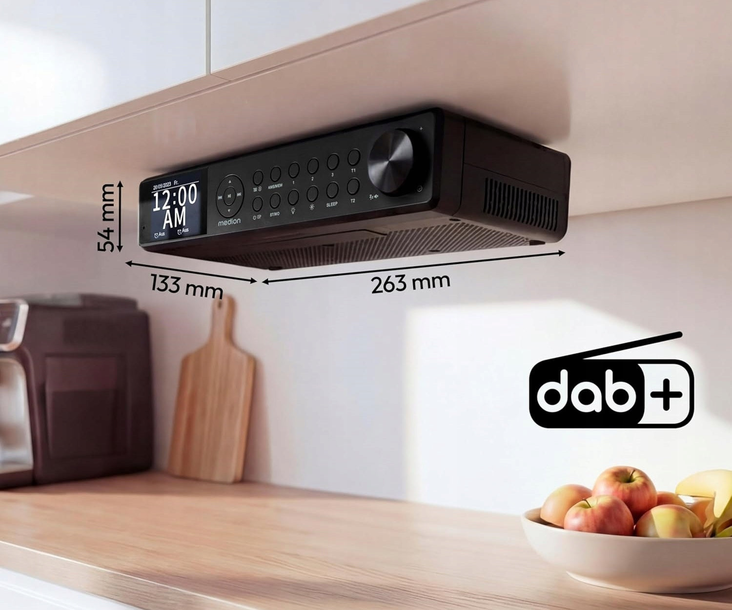Suspended kitchen radio FM DAB+ Bluetooth USB Microphone Medion MD43750 Manufacturer code MD43750