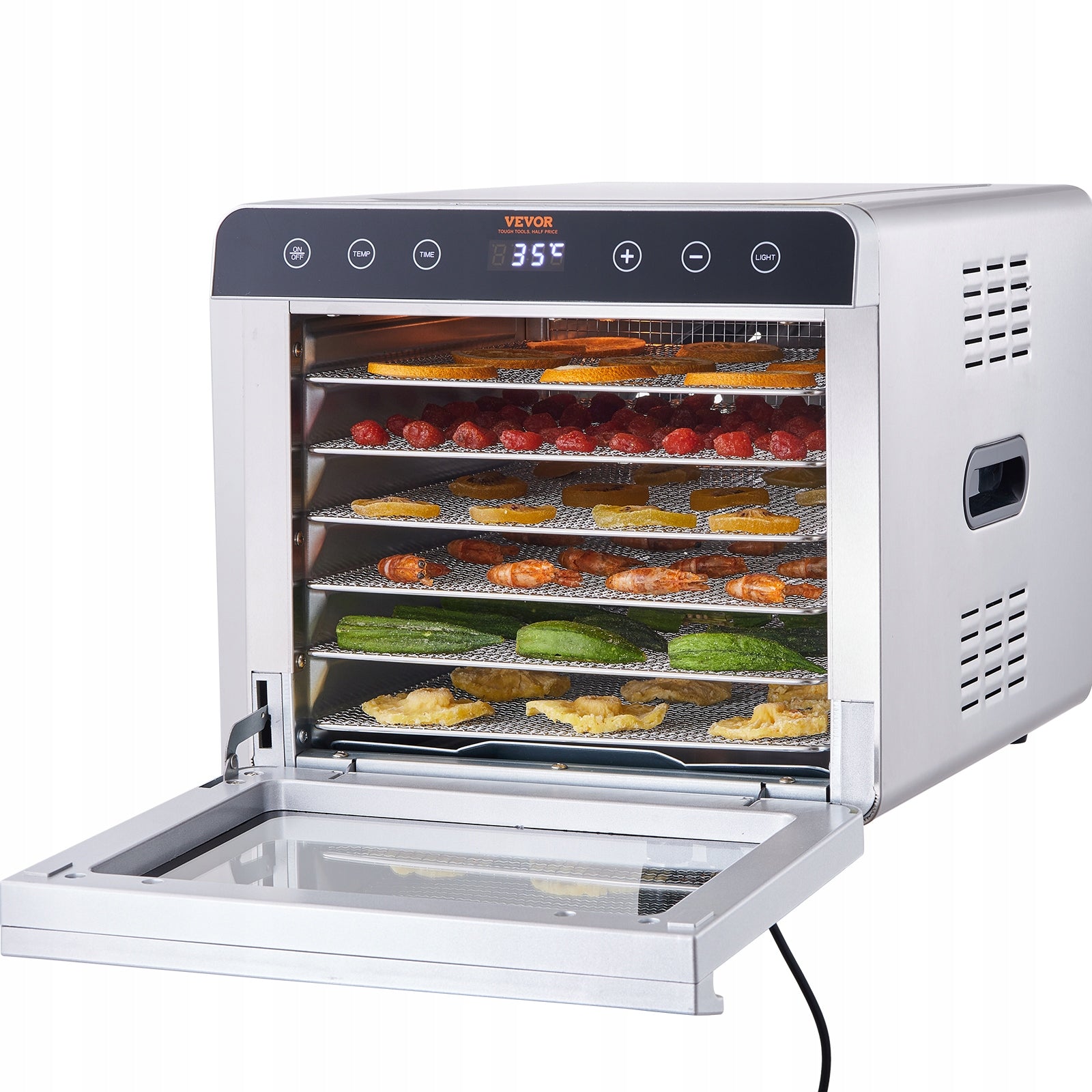 Suszarka Do Żywności 6 Tacek 400W Z Widoczne Okienko Dehydrator Żywności Brand Vevor