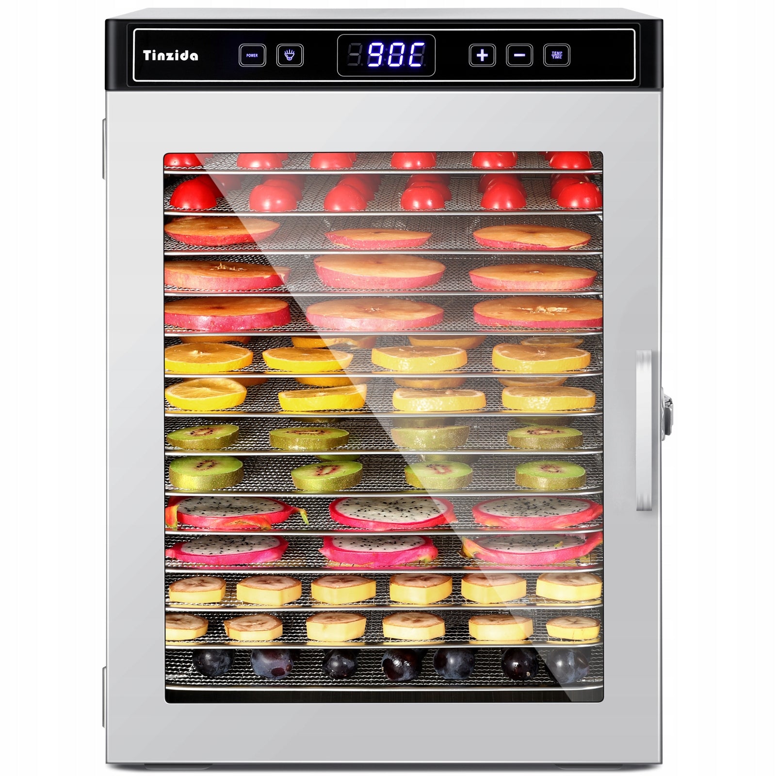 Suszarki żywności Stal nierdzewna 1000 W Tinzida Dehydrator TZD-14C 14 tac Manufacturer code TZD100-CP
