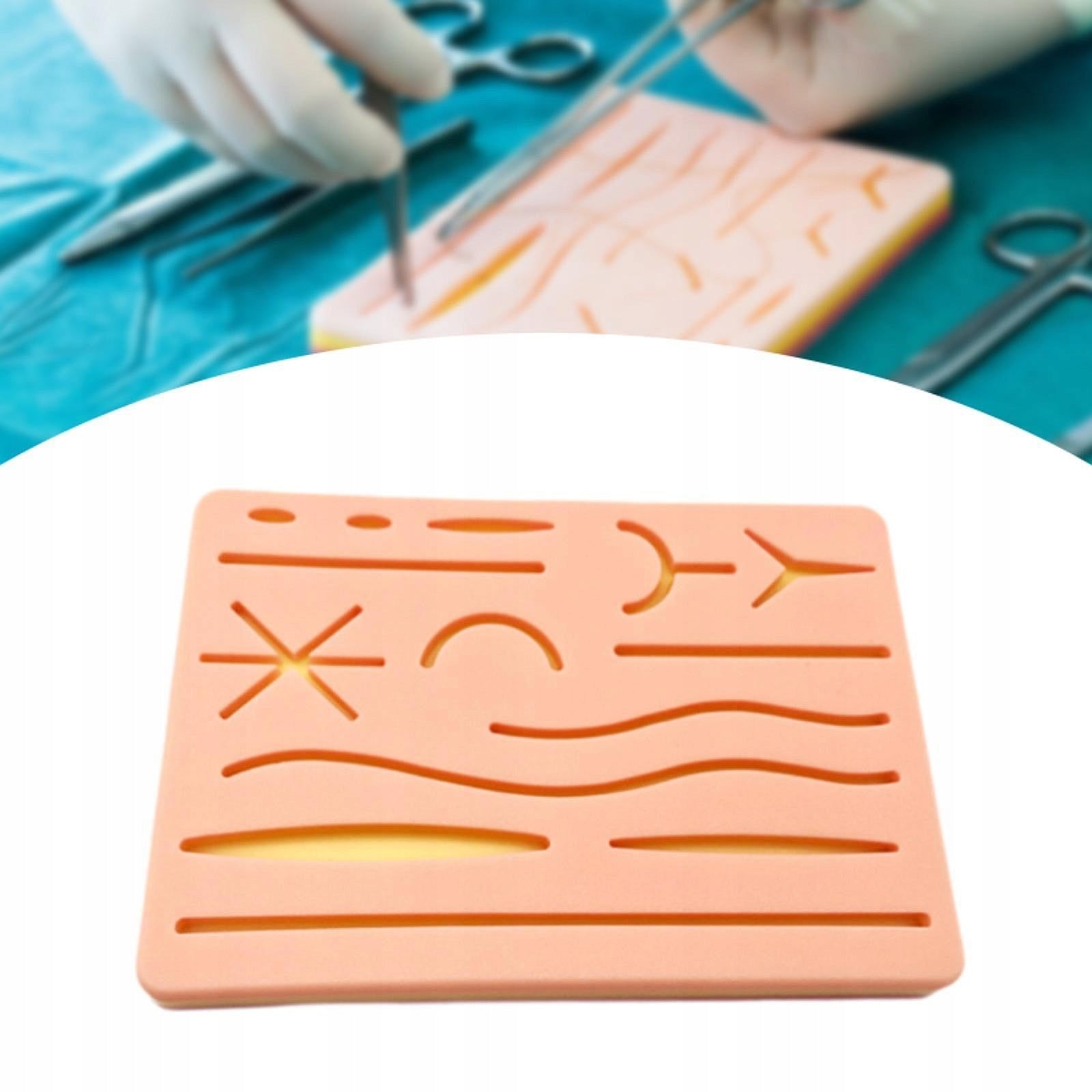 Sutures Practice Pads 6.69inchx4.72inchx0.47inch Portable Silicone Skin
