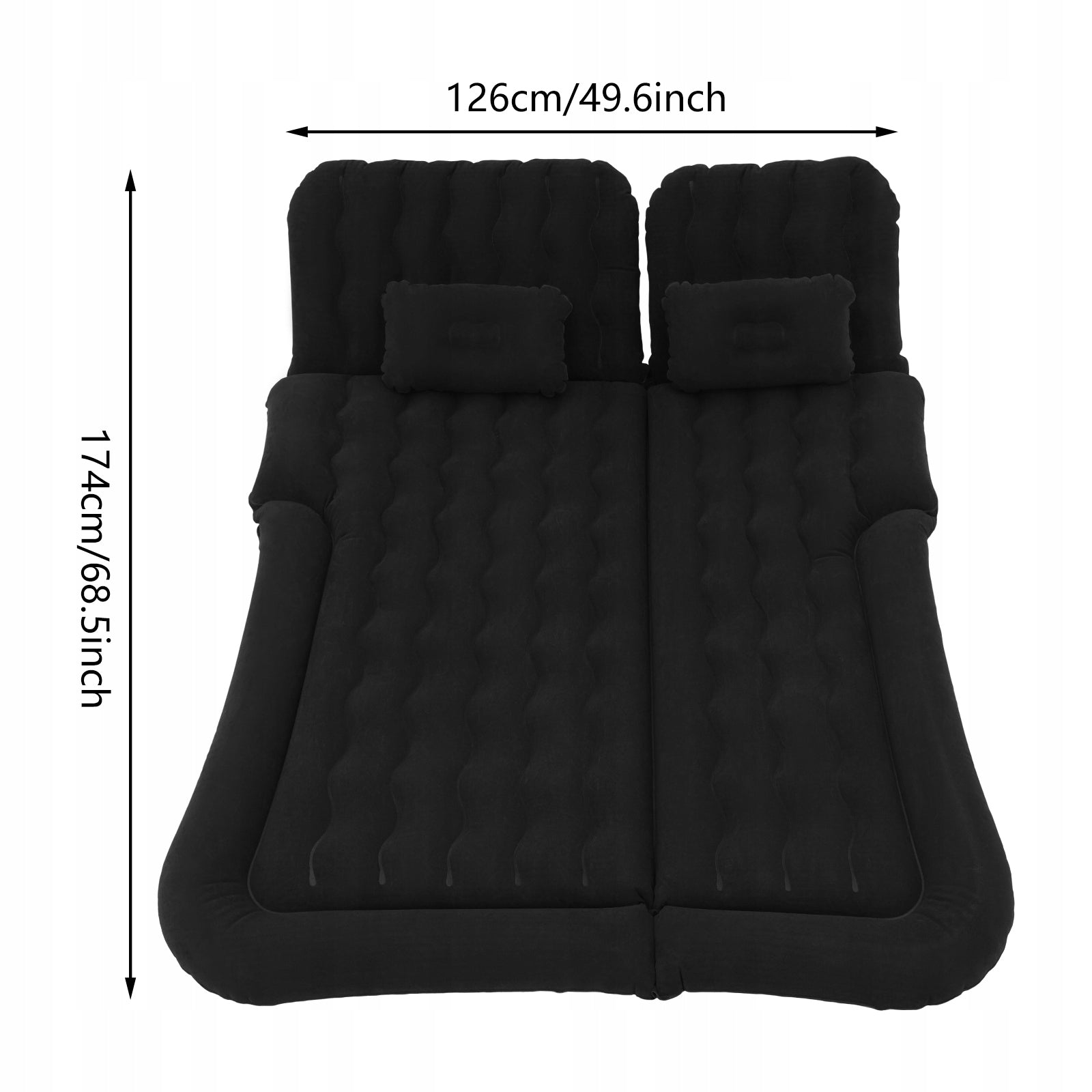 Suv Air Mattress Car Inflatable Bed with Electric Air Pump 1.74*1.26m Black Packaging status original