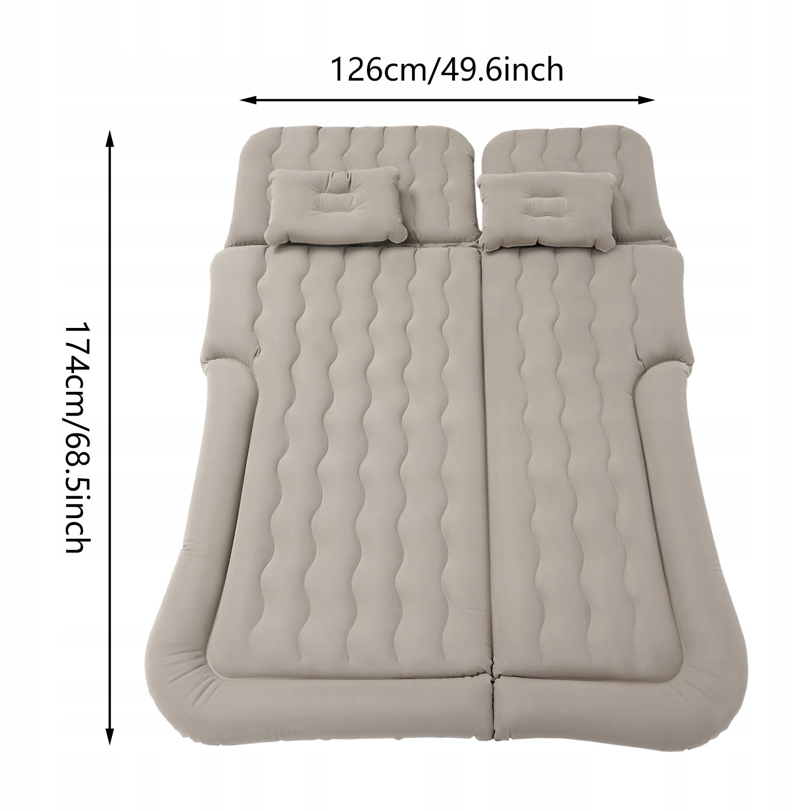 Suv Air Mattress Car Inflatable Bed with Electric Air Pump 1.74*1.26m Grey Packaging status original
