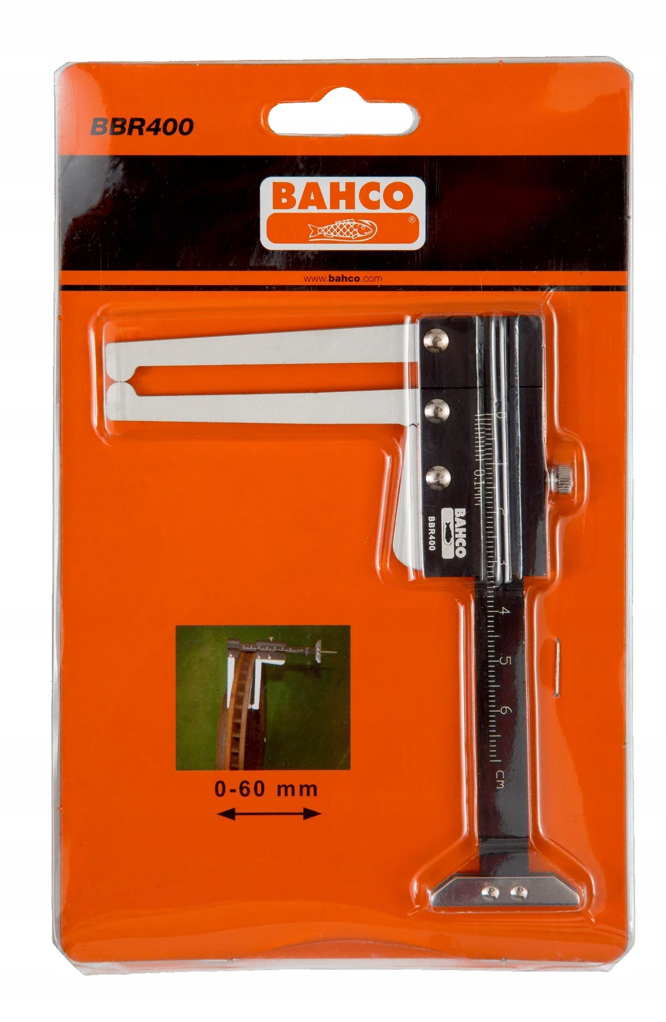 Messschieber zur Bestimmung der Bremsscheibendicke und Reifenprofiltiefe 0-60 mm, Bahco, 1 Stk. 