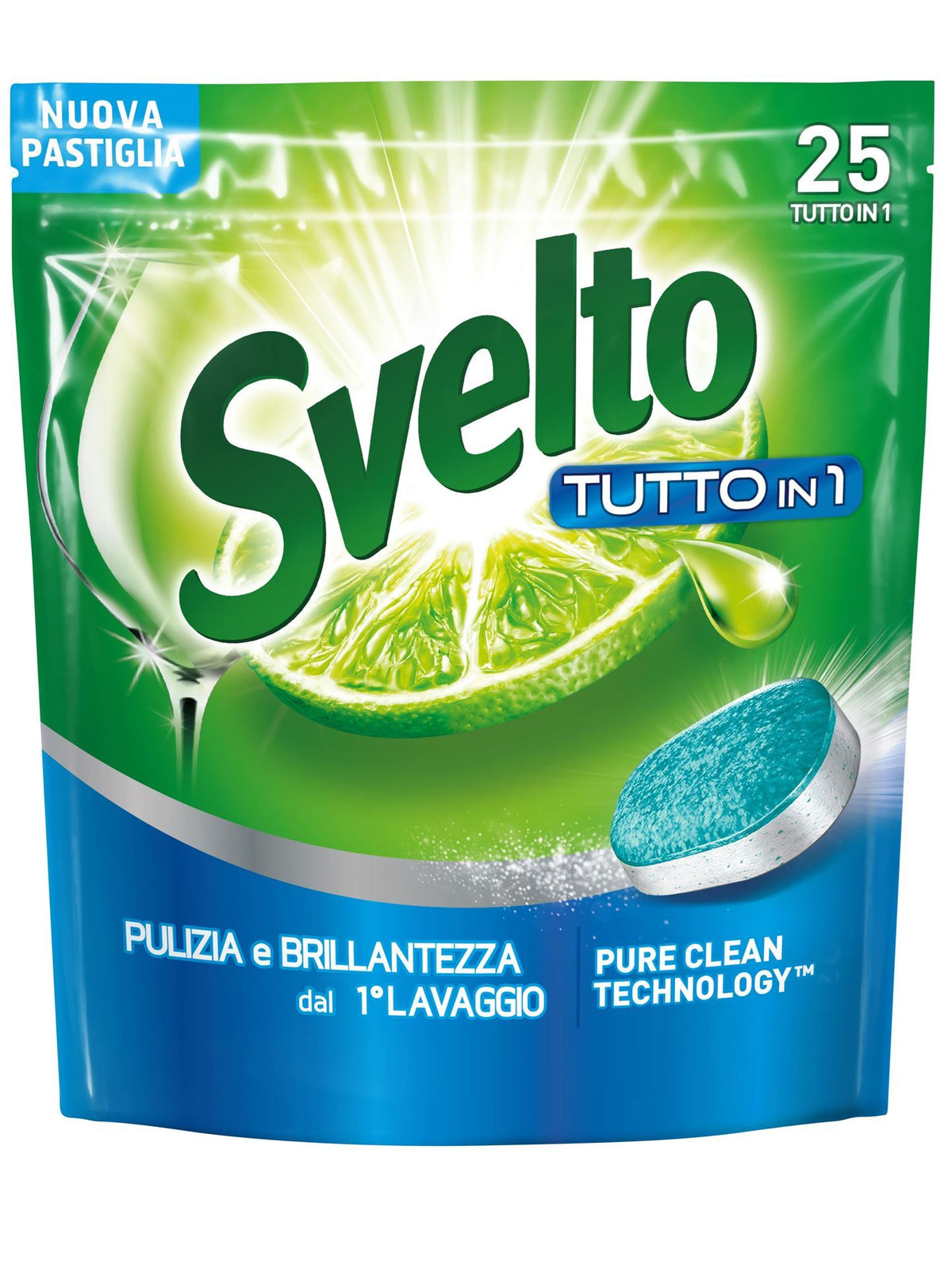 Svelto Green Lemon Dishwasher Tablets Remove Fat 25 Pcs