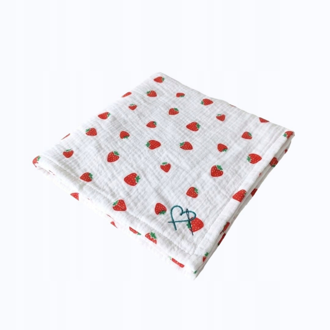 Swaddle 120x120 - Premium muslin diaper 120x120 Strawberry Wrapping