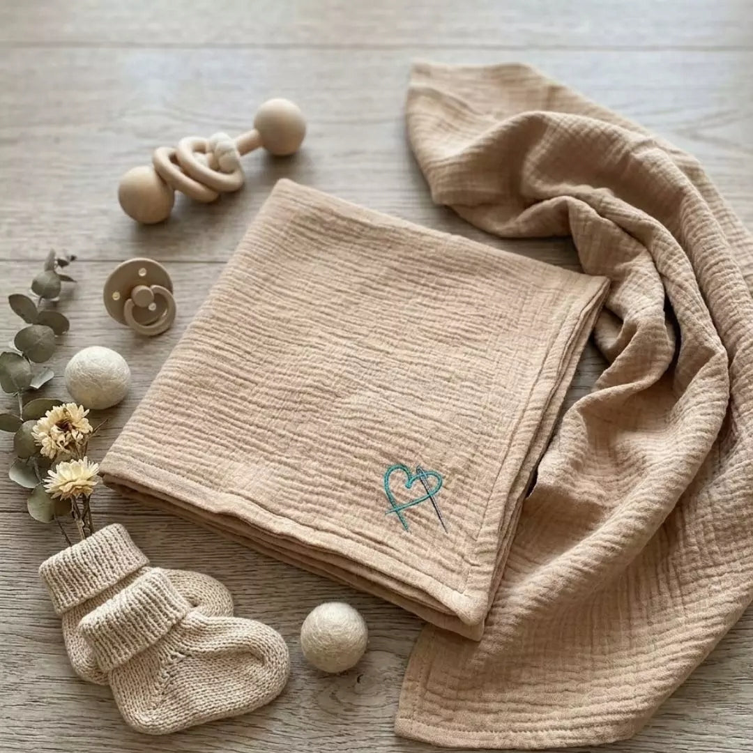Swaddle -muslin Premium 100x70 Light Beige Packaging status original