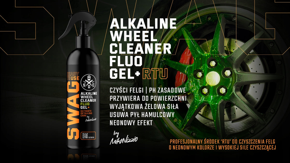 Swag Alkaline Wheel Cleaner Fluo Gel+ 500ml Alkaline Rim Wash Gel Dirt Manufacturer Swag