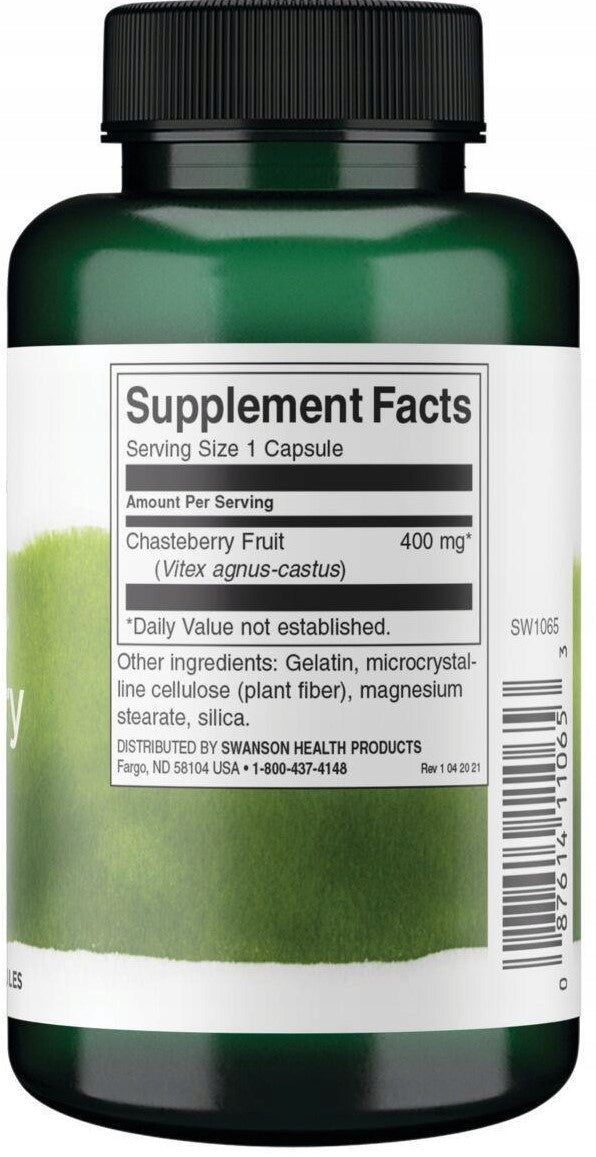 Swanson Chasteberry Fruit 400 mg 120 capsules IMMACULATE Number of pieces in the package 120 pcs