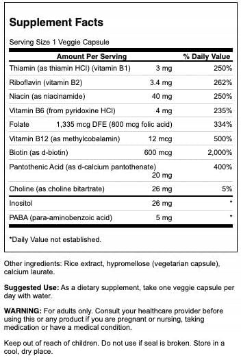 Swanson Daily B-Complex 100 capsules COMPLEX OF B VITAMINS EAN (GTIN) 087614118550