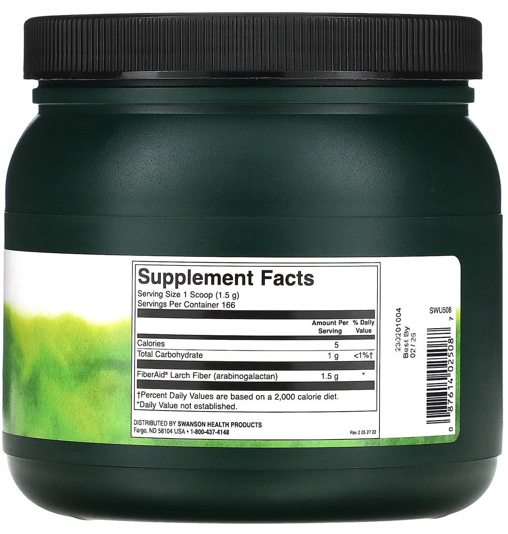 Swanson FiberAid | 250g | Arabinogalactan (AG) | PREBIOTIC | BOWEL FIBER EAN (GTIN) 6221149816695