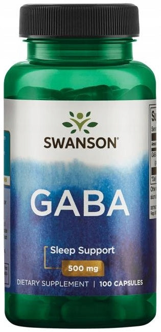 Swanson Gaba 500mg Calm Relaxation Good Sleep 100 capsules Brand Swanson