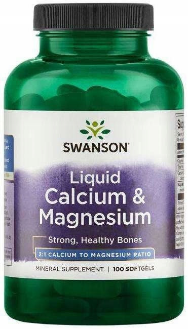 Swanson, Liquid Calcium & Magnesium, 100 Softgeli Expiration date at least 1 year from the date of purchase