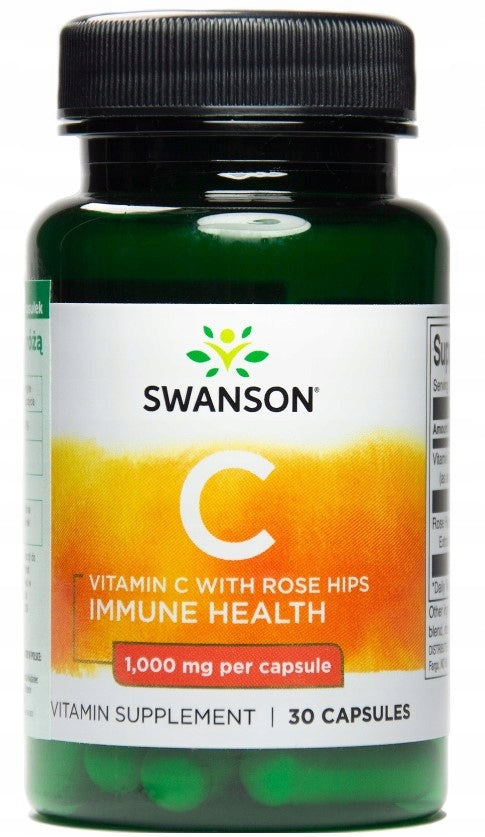 Swanson Vitamin C1000 Wild Rose 30caps Resistance Collagen Synthesis Manufacturer code Swanson wit.C 1000mg ODPORNOŚĆ