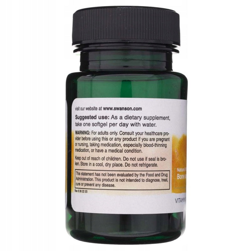 Swanson Vitamin K2MK7 Natural Blood Clotting 30 Softgel Bones Brand Swanson