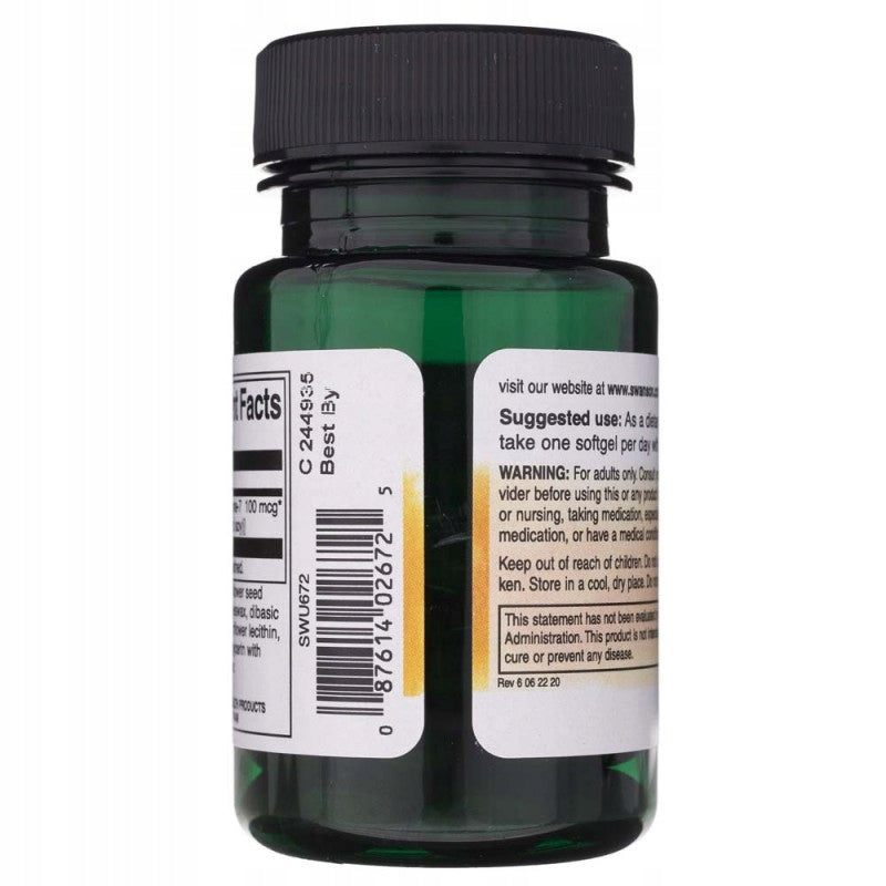 Swanson Vitamin K2MK7 Natural Blood Clotting 30 Softgel Bones Packaging status original