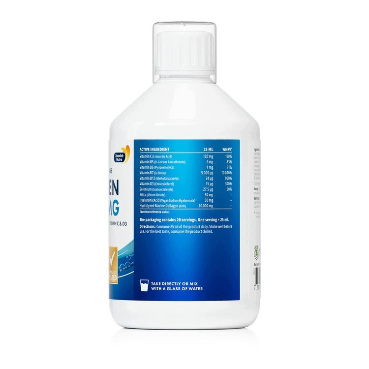 Swedish Nutra Collagen 10000 mg Marine Sugar Free 500 ml – marine collagen Brand Swedish Nutra